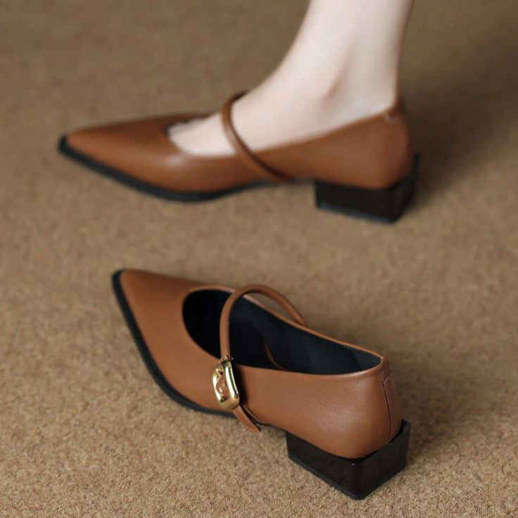 Sage Green Square-Toe Mary Janes