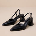 Half-pumps With Straps- Black Colour